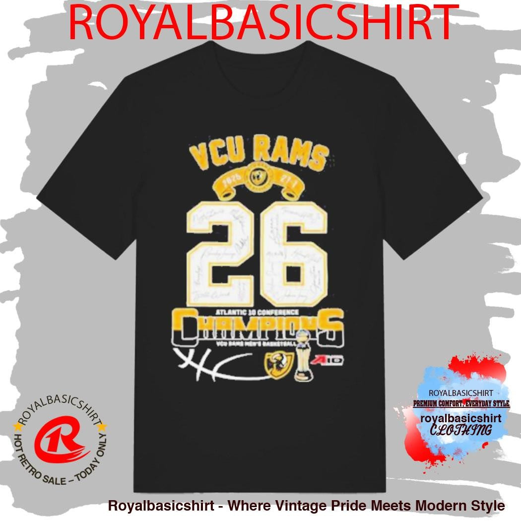 Official VCU Rams 2025 Atlantic 10 Conference Champions Signed Roster Shirt