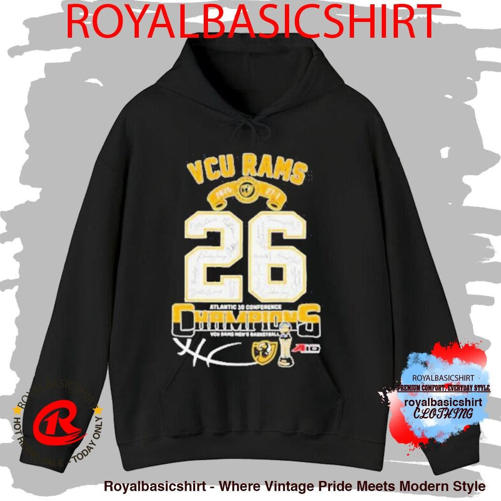 Official VCU Rams 2025 Atlantic 10 Conference Champions Signed Roster Shirt
