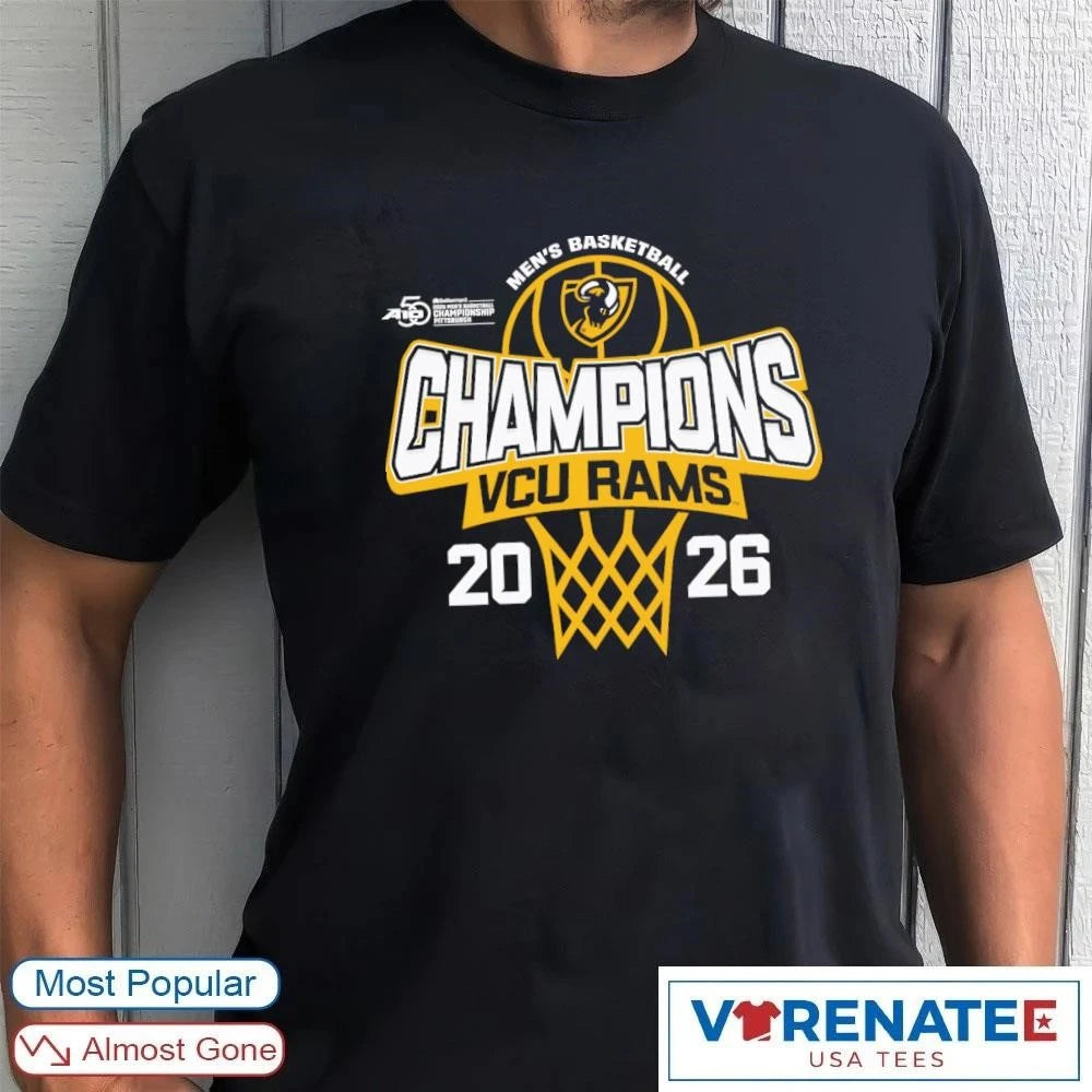 Official VCU Rams 2026 A-10 Men’s Basketball Tournament Champions T-Shirt