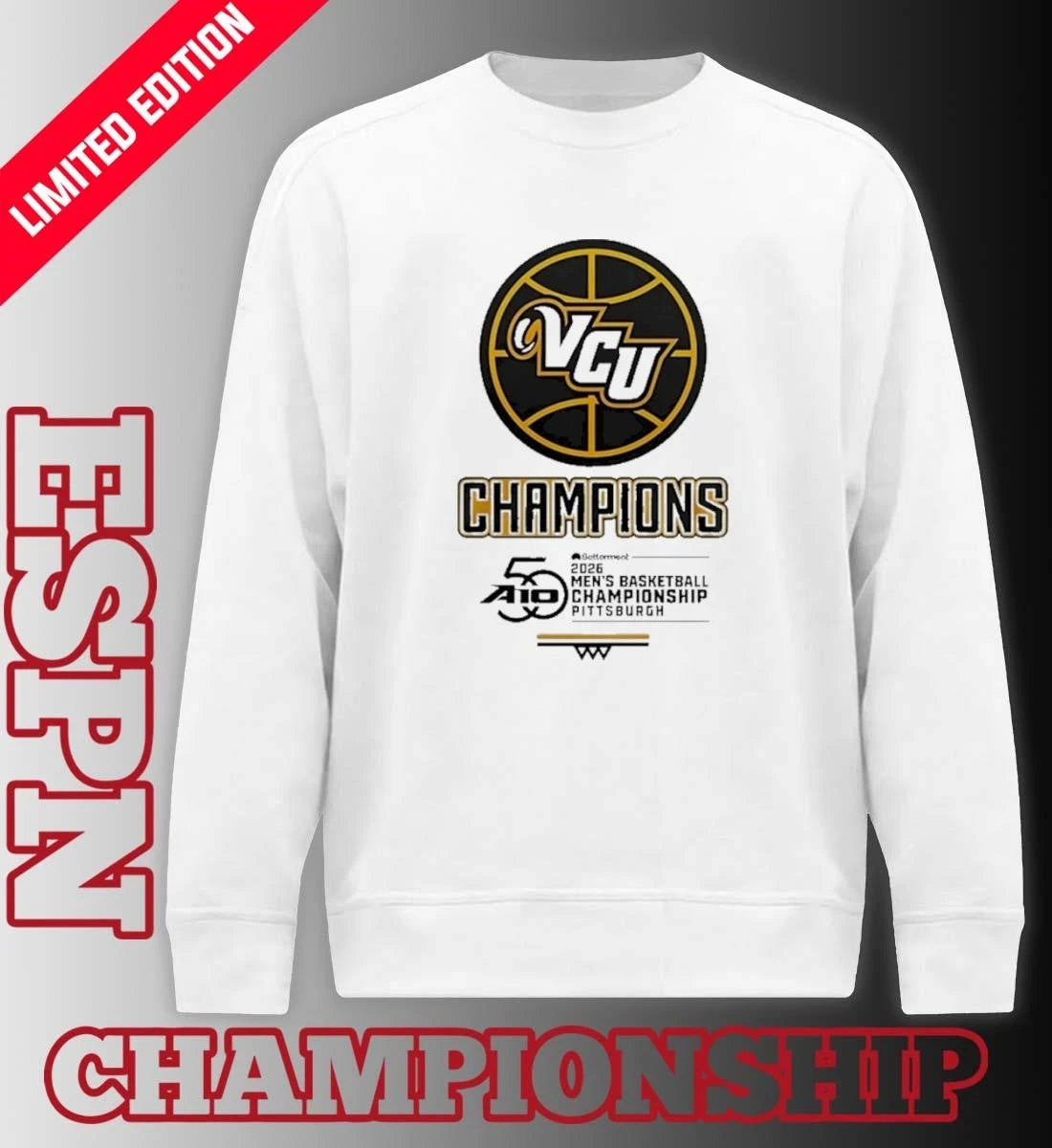 Official VCU Rams 2026 A10 Men’s Basketball Champions Locker Room T-Shirt