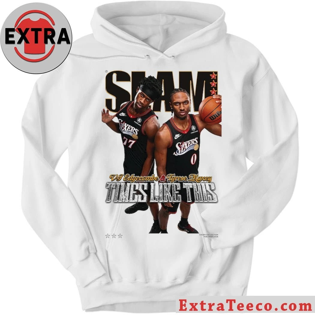 Official VJ Edgecombe and Tyrese Maxey Philadelphia 76ers SLAM Cover Shirt
