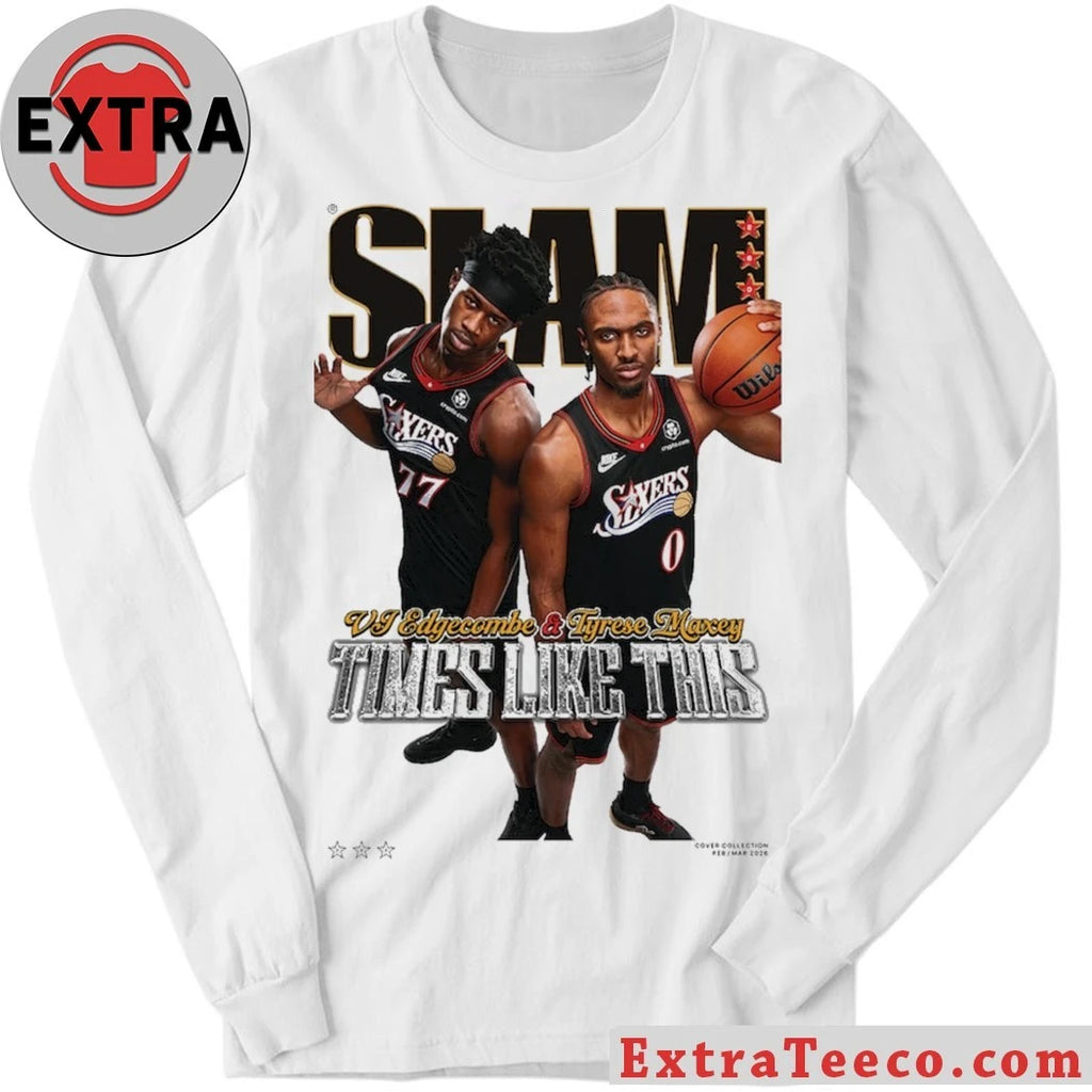 Official VJ Edgecombe and Tyrese Maxey Philadelphia 76ers SLAM Cover Shirt