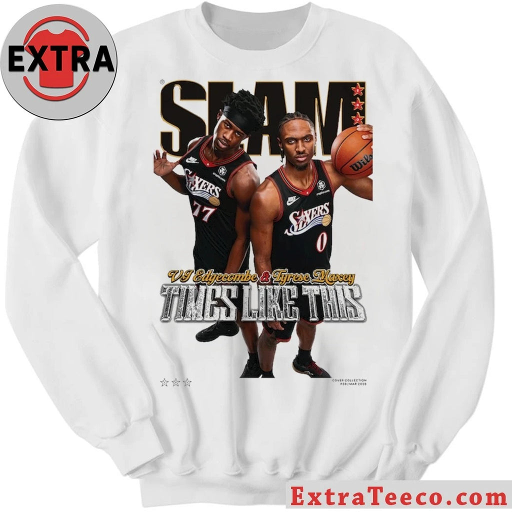 Official VJ Edgecombe and Tyrese Maxey Philadelphia 76ers SLAM Cover Shirt