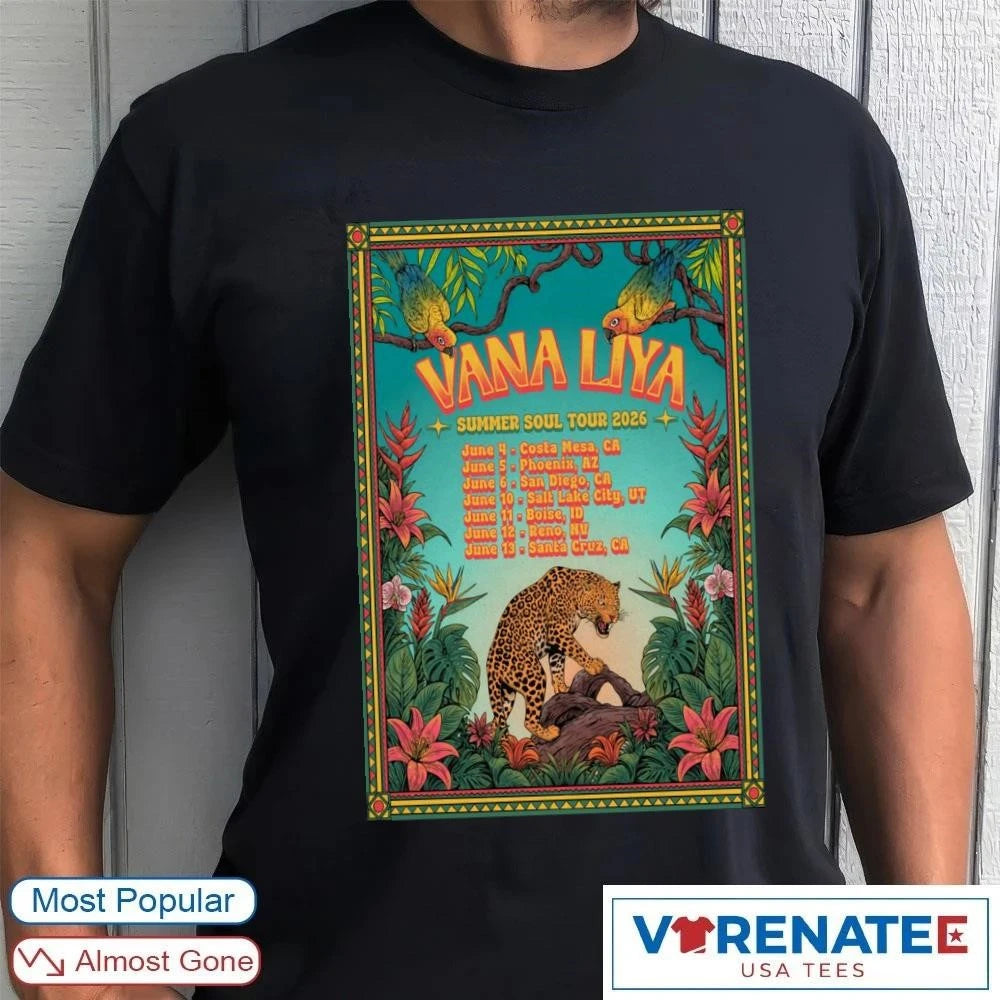 Official Vana Liya Summer Soul Tour 2026 June Live Show R&amp;B Soul Music Concert Poster Graphic T-Shirt