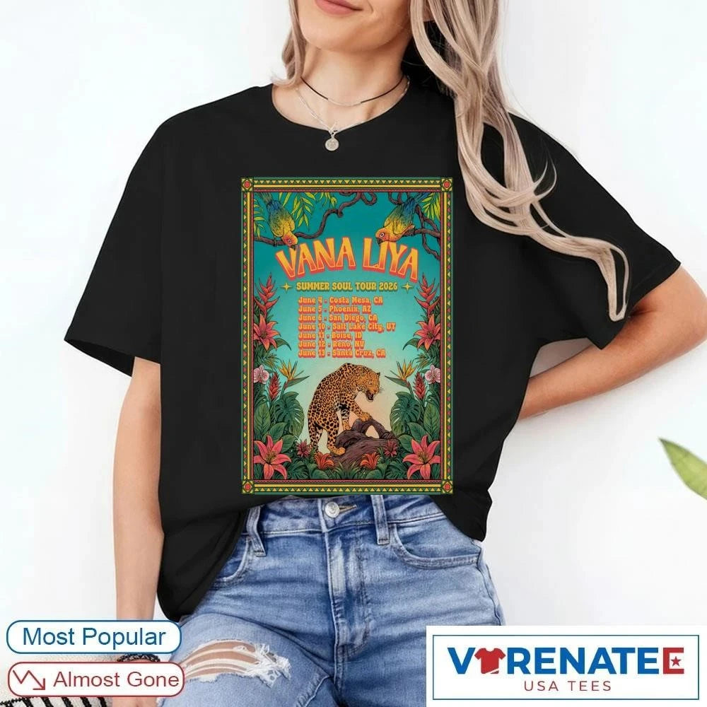 Official Vana Liya Summer Soul Tour 2026 June Live Show R&amp;B Soul Music Concert Poster Graphic T-Shirt