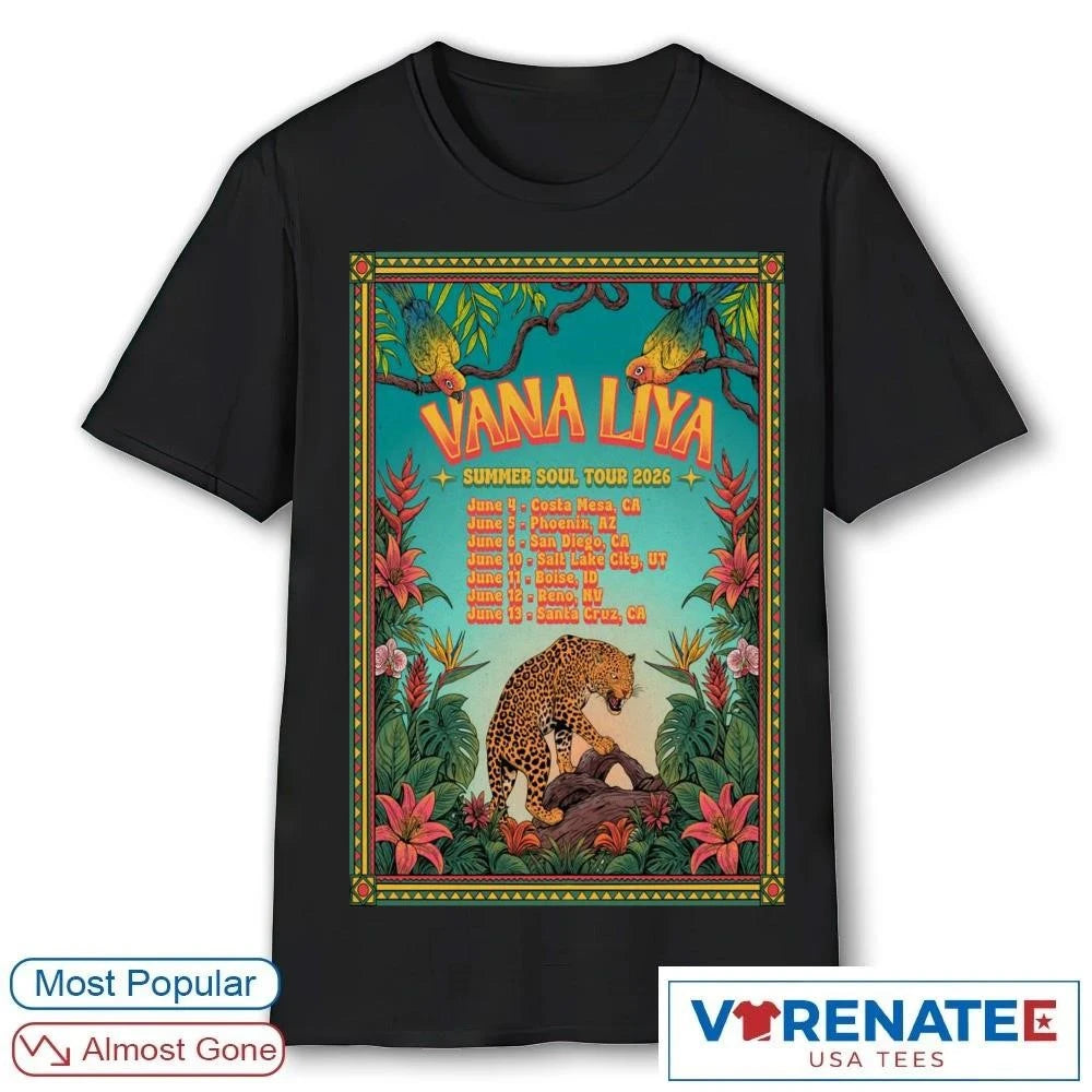 Official Vana Liya Summer Soul Tour 2026 June Live Show R&amp;B Soul Music Concert Poster Graphic T-Shirt