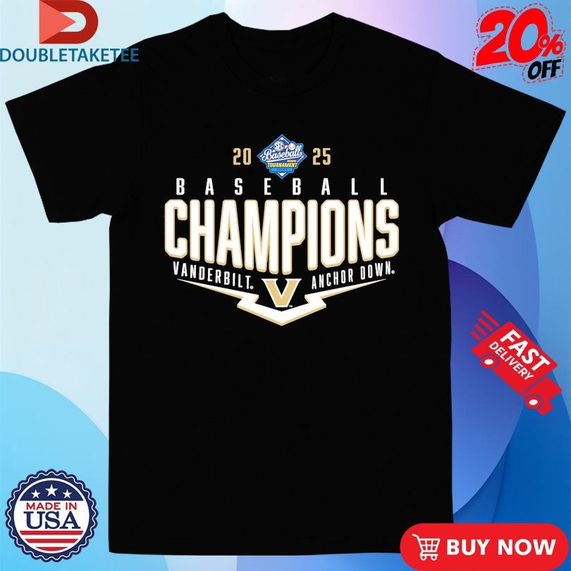 Official Vanderbilt Commodores 2025 SEC Baseball Conference Tournament Champions Playoff Pitch Shirts