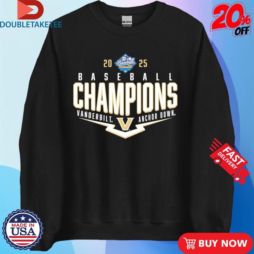 Official Vanderbilt Commodores 2025 SEC Baseball Conference Tournament Champions Playoff Pitch Shirts