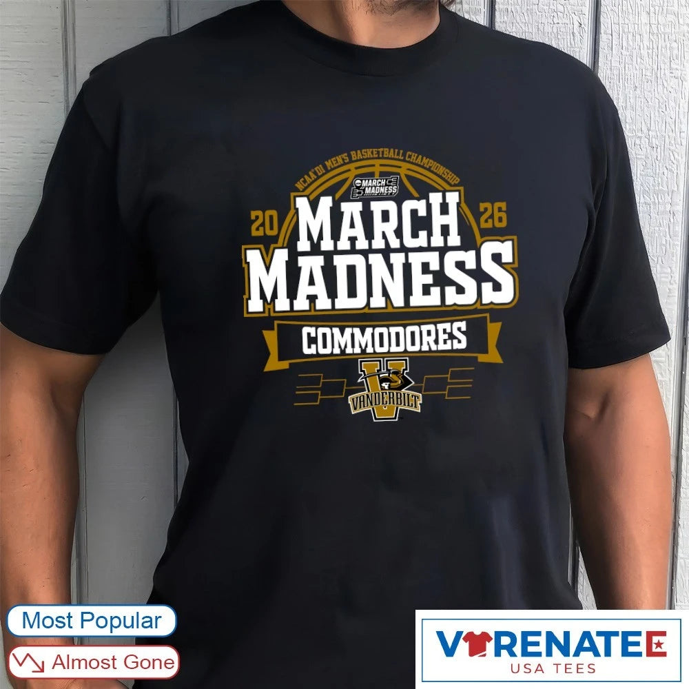 Official Vanderbilt Commodores 2026 NCAA DI Men’s Basketball Championship March Madness T-Shirt