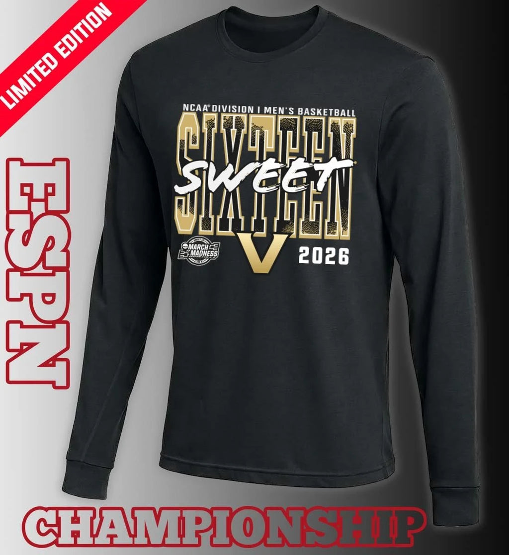 Official Vanderbilt Commodores 2026 NCAA Men’s Basketball Tournament March Madness Sweet 16 T-Shirt
