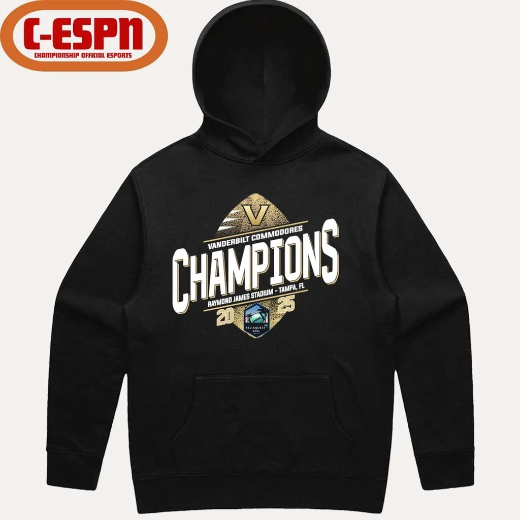 Official Vanderbilt Commodores Reliaquest Bowl Champions T-Shirt