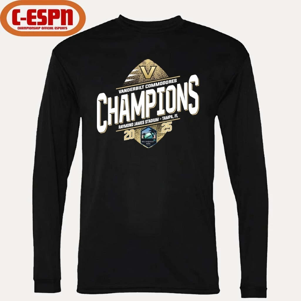 Official Vanderbilt Commodores Reliaquest Bowl Champions T-Shirt