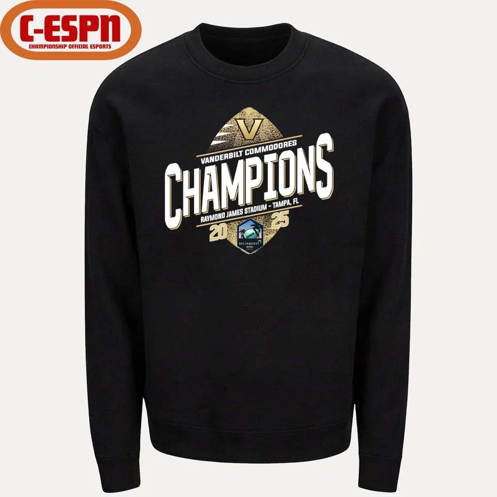 Official Vanderbilt Commodores Reliaquest Bowl Champions T-Shirt