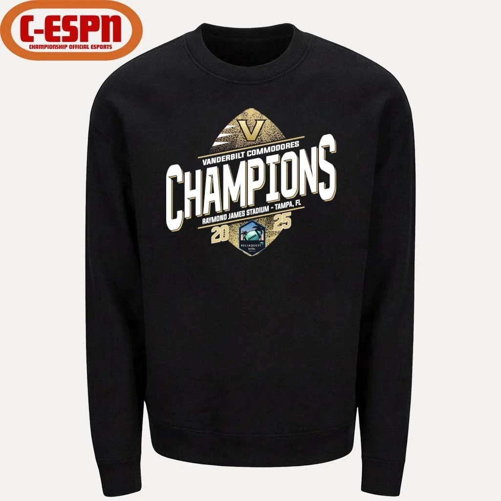 Official Vanderbilt Commodores Reliaquest Bowl Champions T-Shirt