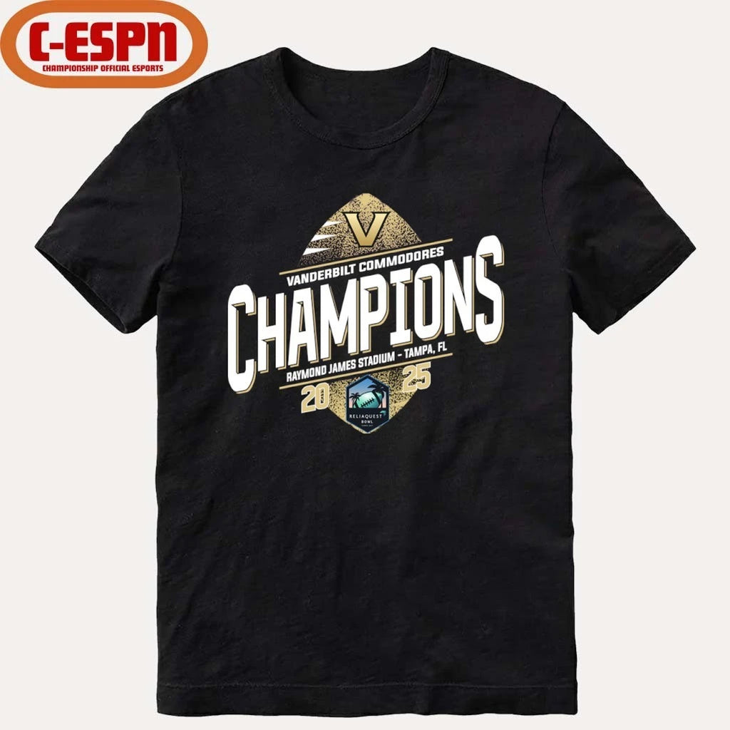 Official Vanderbilt Commodores Reliaquest Bowl Champions T-Shirt