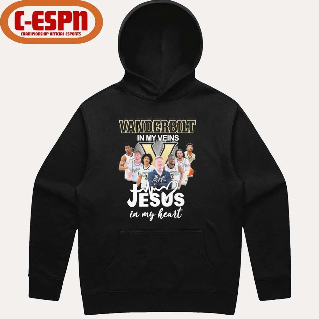 Official Vanderbilt Men’s Basketball In My Veins Jesus In My Heart Shirt