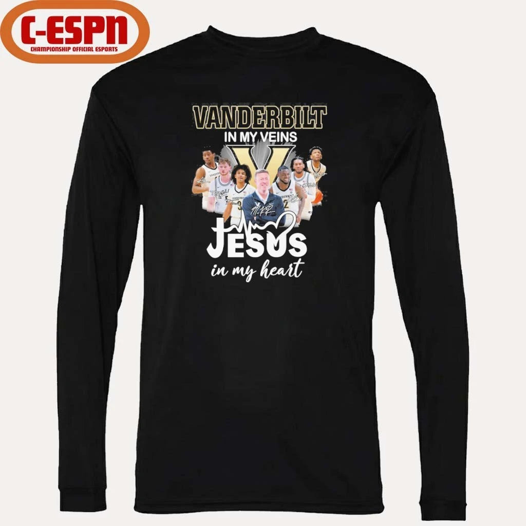 Official Vanderbilt Men’s Basketball In My Veins Jesus In My Heart Shirt