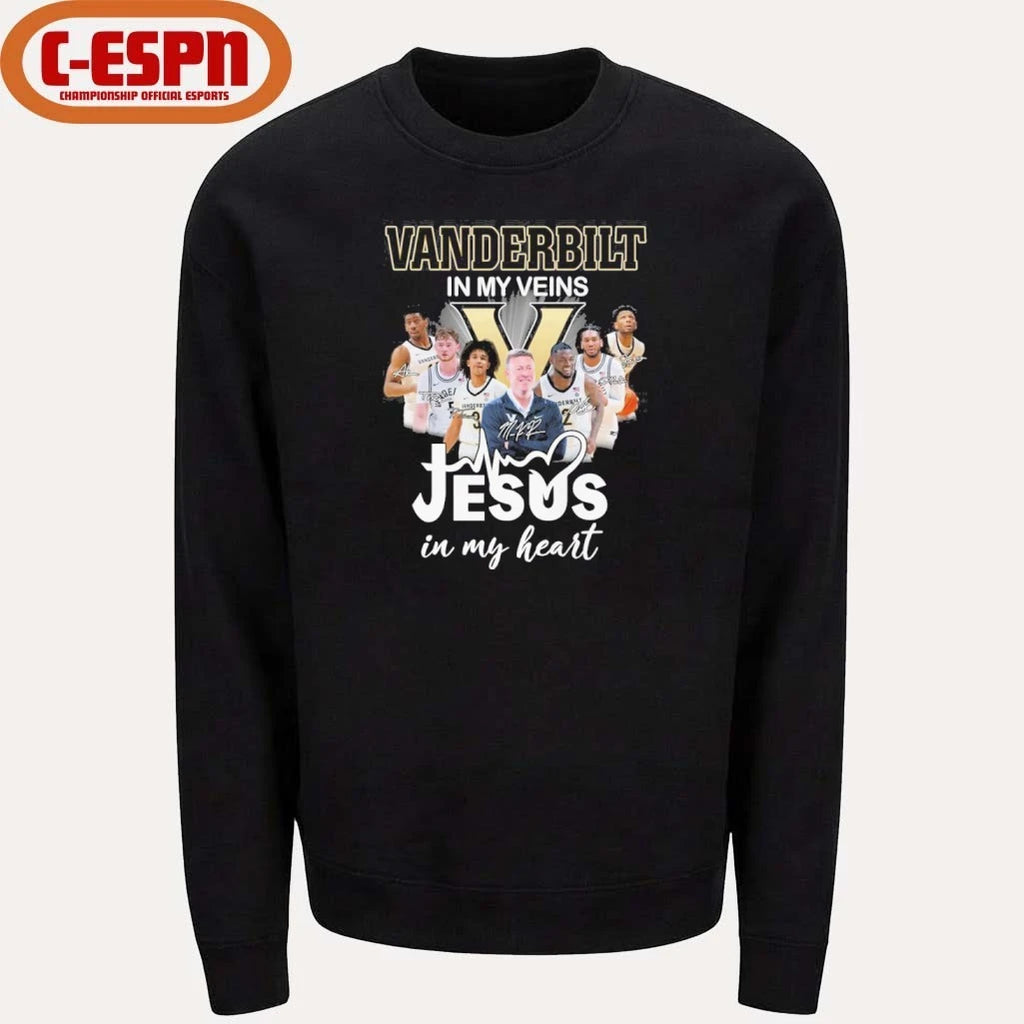 Official Vanderbilt Men’s Basketball In My Veins Jesus In My Heart Shirt
