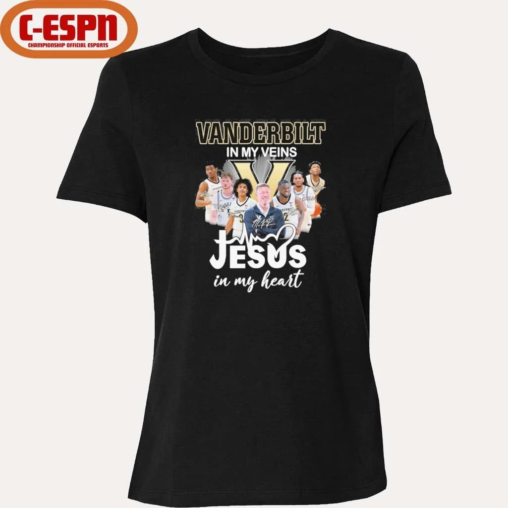 Official Vanderbilt Men’s Basketball In My Veins Jesus In My Heart Shirt