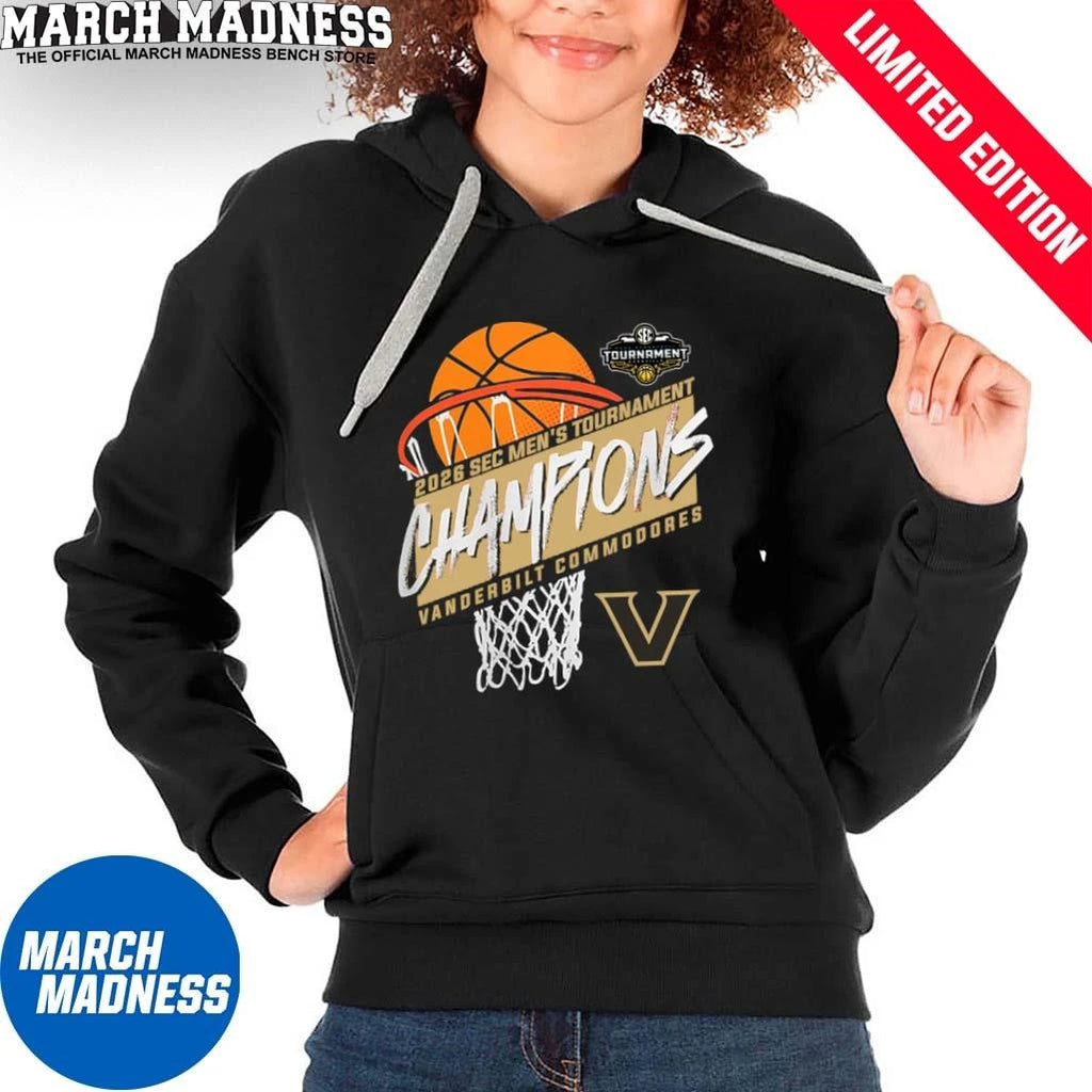 Official Vanderbilt Men’s Basketball SEC Tournament Champions Basket T-Shirt