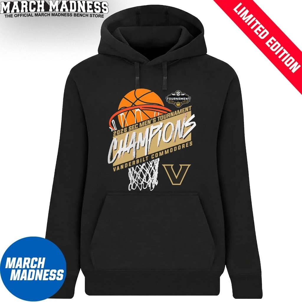 Official Vanderbilt Men’s Basketball SEC Tournament Champions Basket T-Shirt