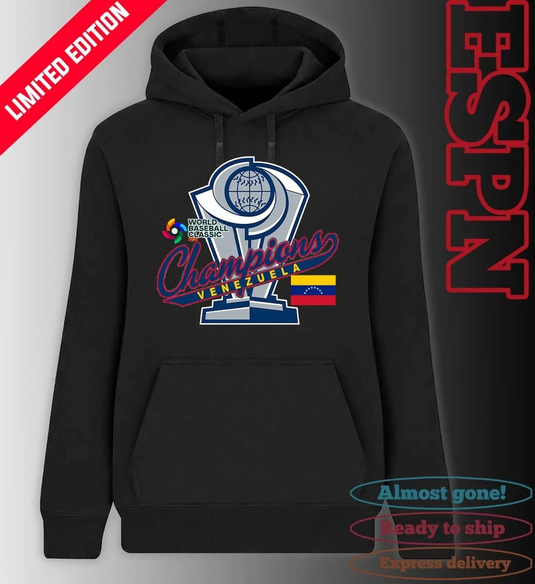 Official Venezuela 2026 World Baseball Classic Champions Trophy Shirt