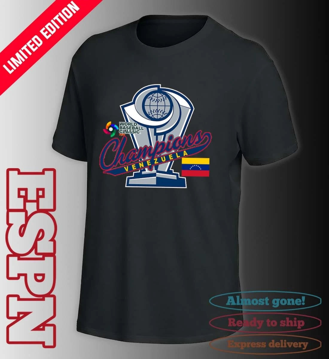 Official Venezuela 2026 World Baseball Classic Champions Trophy Shirt