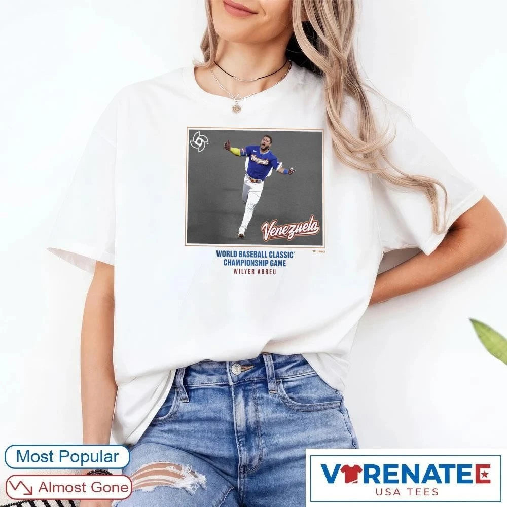 Official Venezuela Baseball Wilyer Abreu 2026 World Baseball Classic Championship Game Home Run T-Shirt