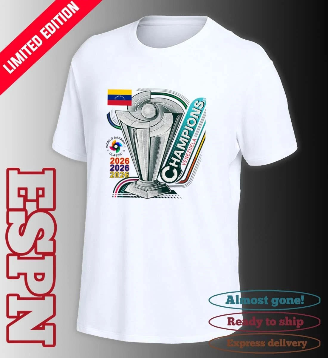 Official Venezuela Team 2026 World Baseball Classic Champions T-Shirt