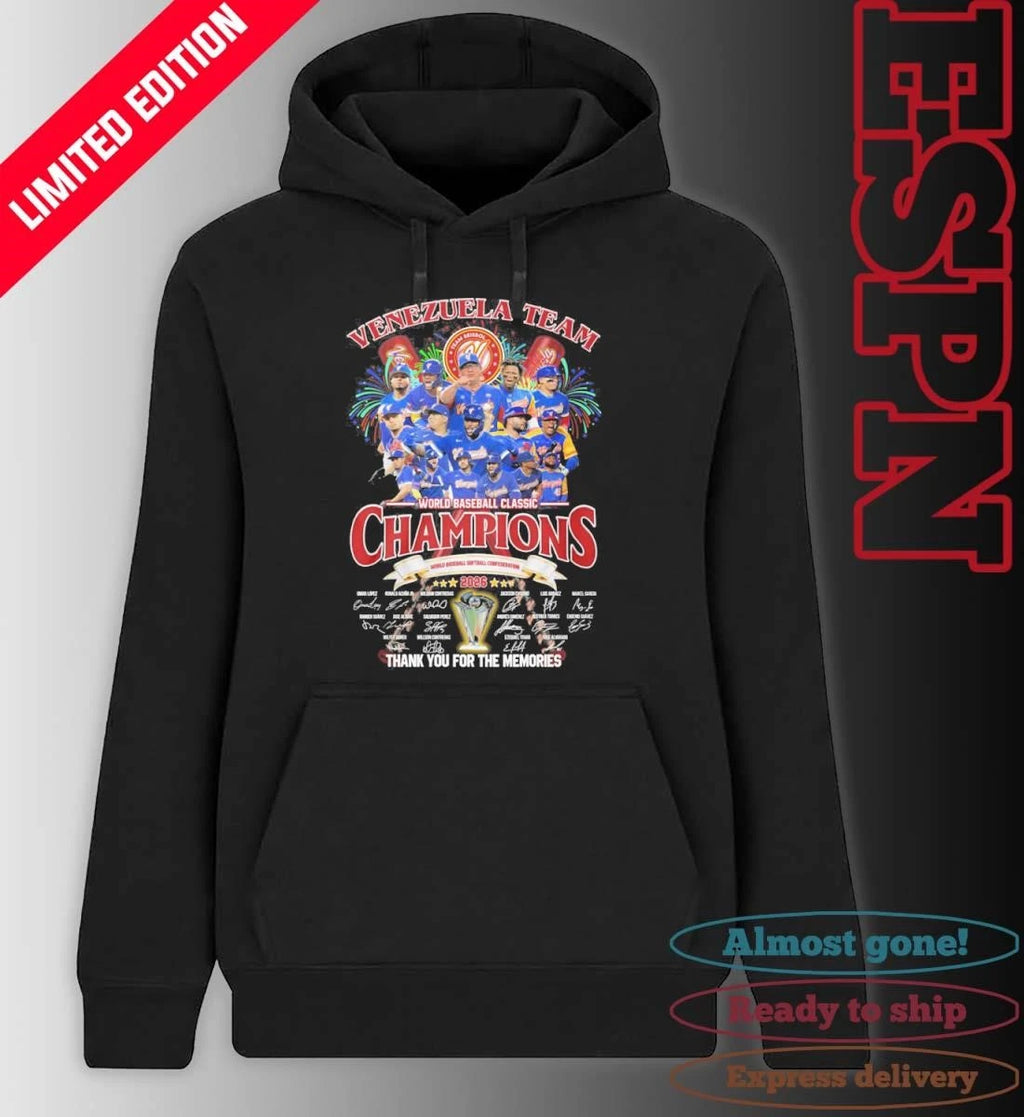 Official Venezuela Team World Baseball Classic Champions 2026 Thank You For The Memories Shirt