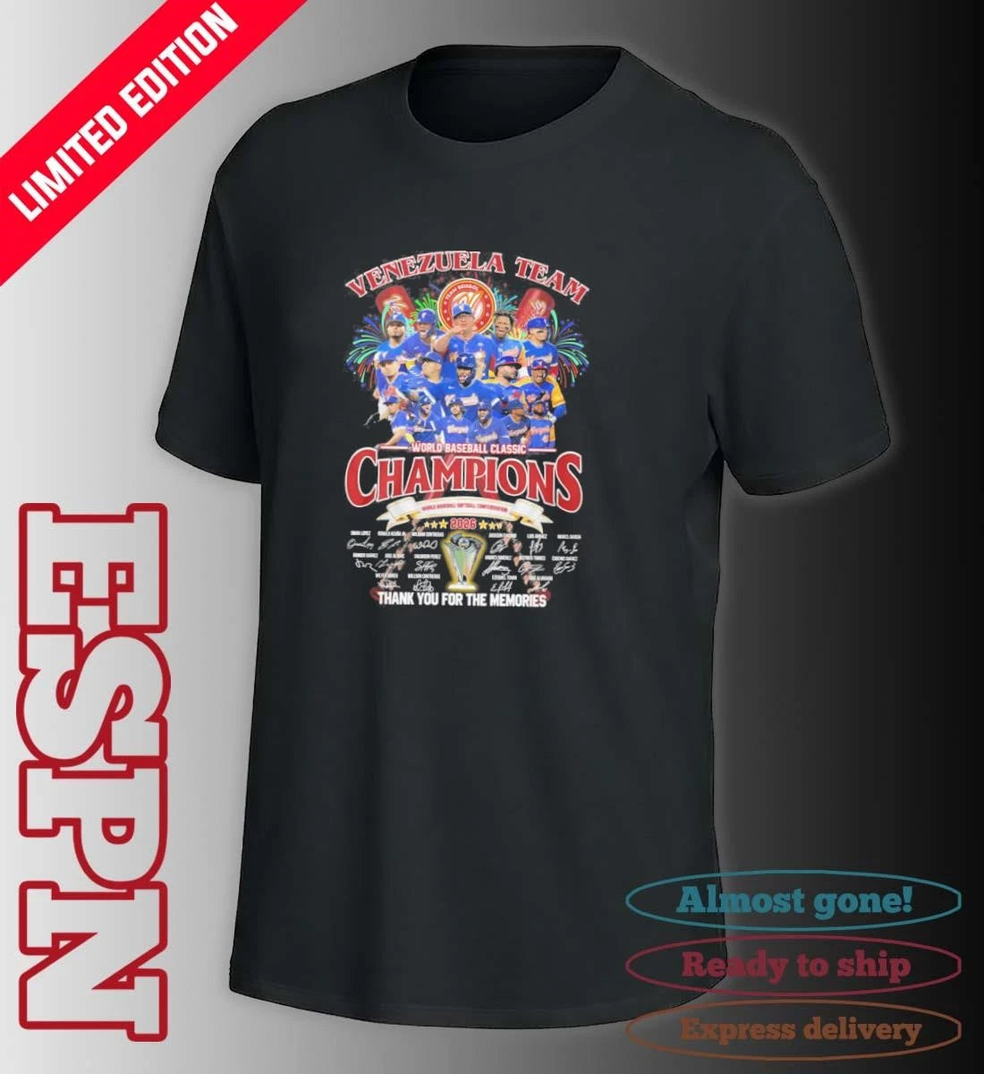 Official Venezuela Team World Baseball Classic Champions 2026 Thank You For The Memories Shirt