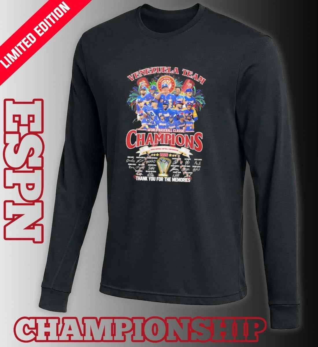 Official Venezuela Team World Baseball Classic Champions 2026 Thank You For The Memories Shirt