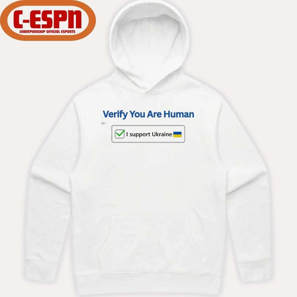Official Verify You’re Human – Support Ukraine T-Shirt