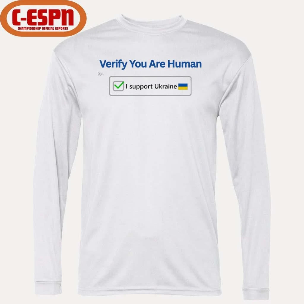 Official Verify You’re Human – Support Ukraine T-Shirt