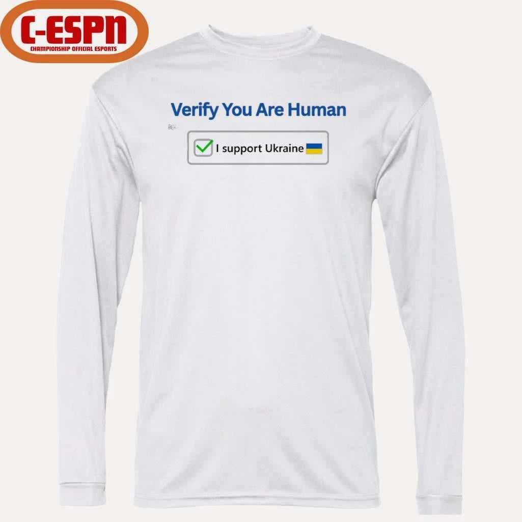 Official Verify You’re Human – Support Ukraine T-Shirt