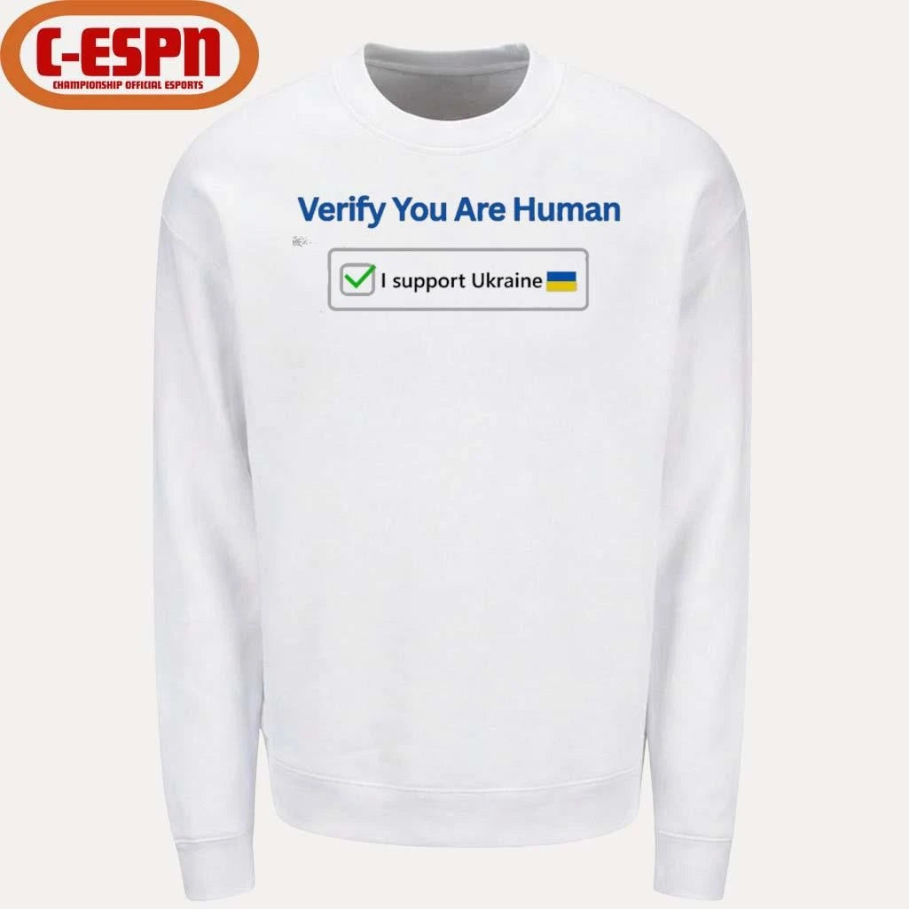 Official Verify You’re Human – Support Ukraine T-Shirt