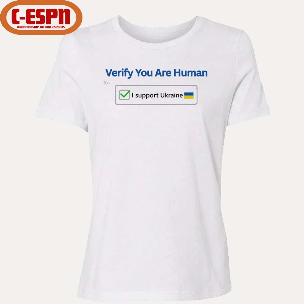 Official Verify You’re Human – Support Ukraine T-Shirt