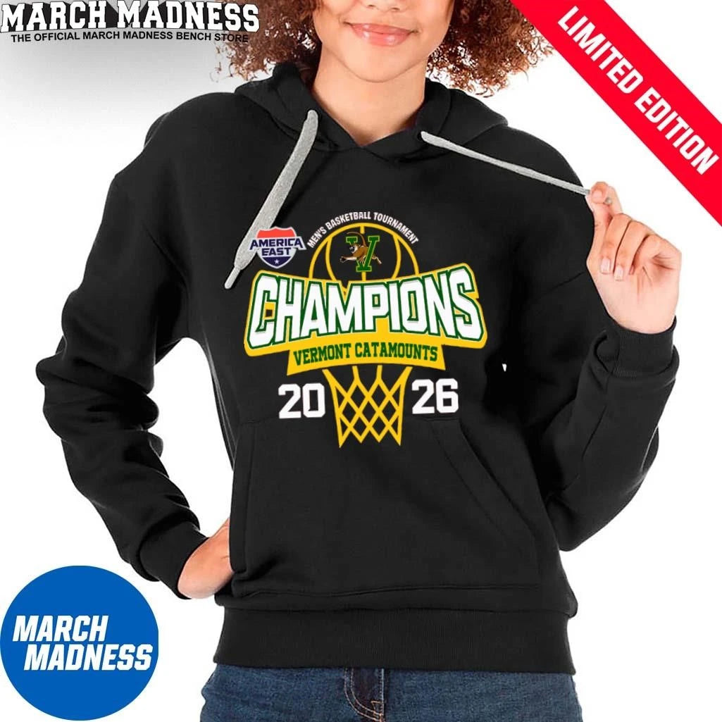 Official Vermont Catamounts 2026 America East Conference Men’s Basketball Tournament Champions Shirt