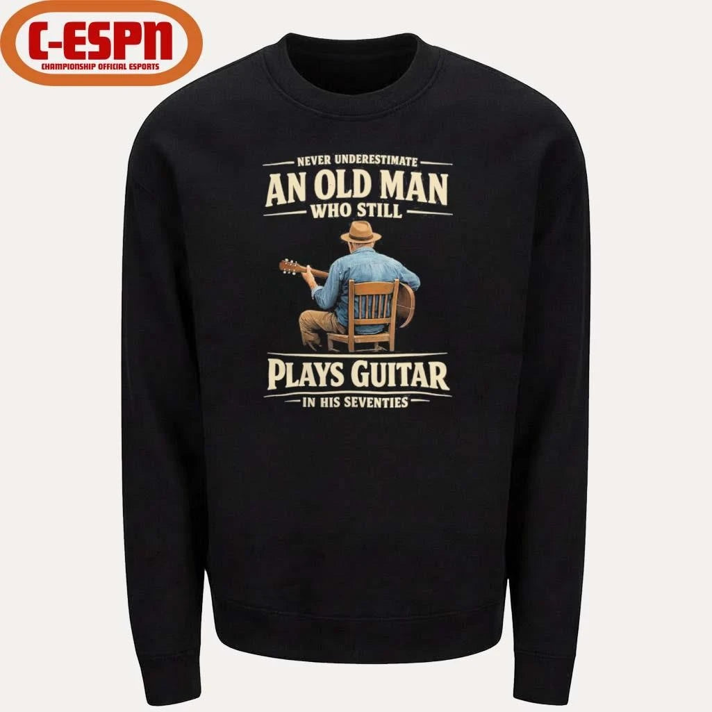 Official Vintage Never Underestimate An Old Man Who Still Plays Guitar In His Seventies shirt