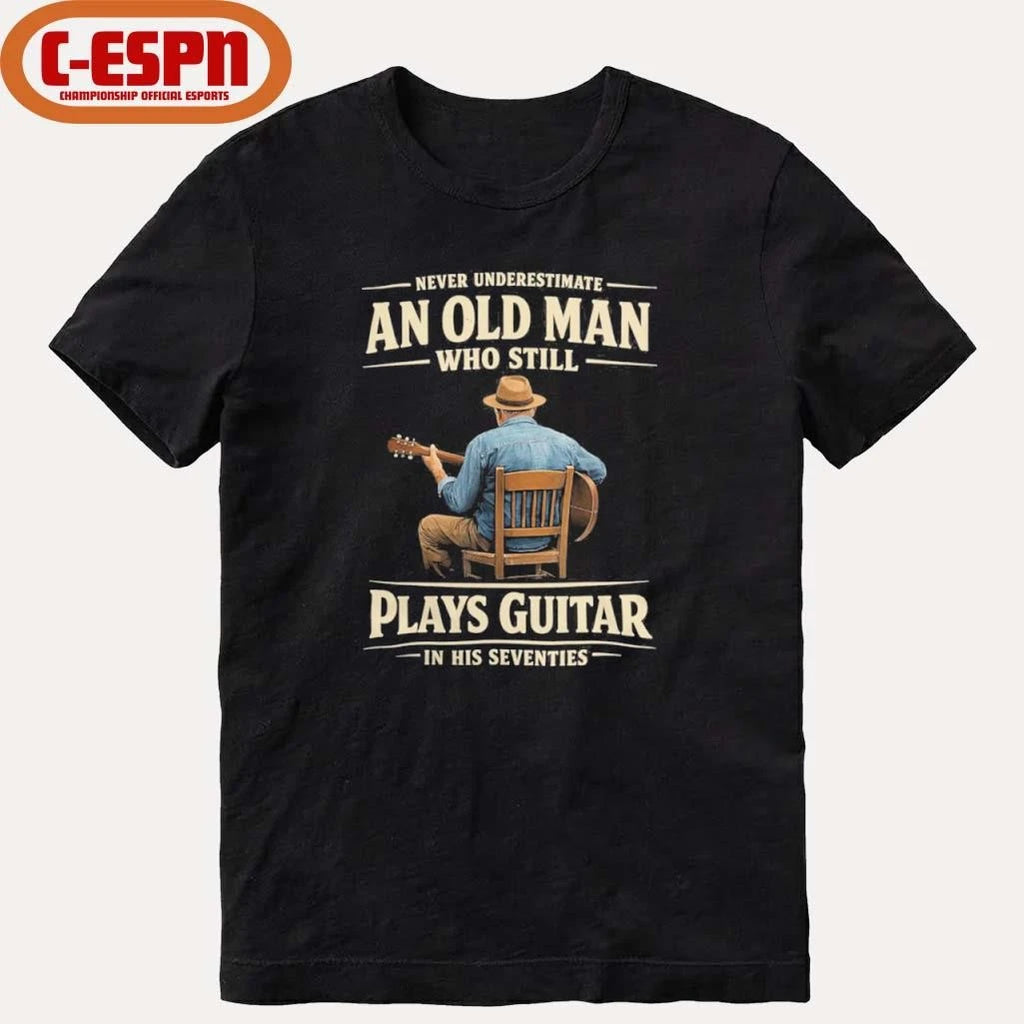 Official Vintage Never Underestimate An Old Man Who Still Plays Guitar In His Seventies shirt