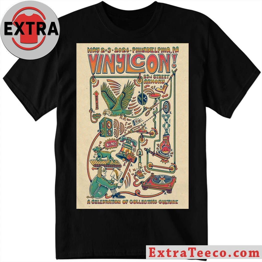 Official Vinylcon! Philadelphia PA 5-2 5-3-2026 Poster T-Shirt