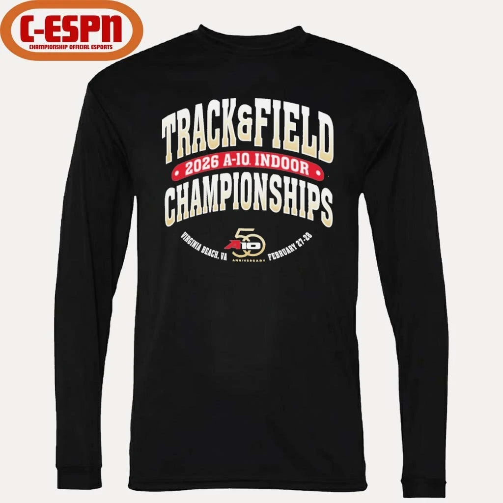 Official Virginia Beach, VA 2026 A-10 Indoor Track &amp; Field Championship T-Shirt