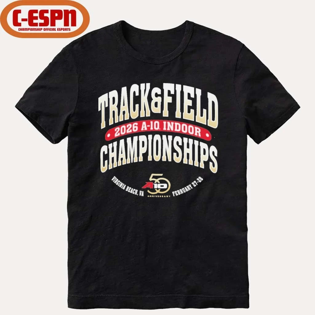 Official Virginia Beach, VA 2026 A-10 Indoor Track &amp; Field Championship T-Shirt
