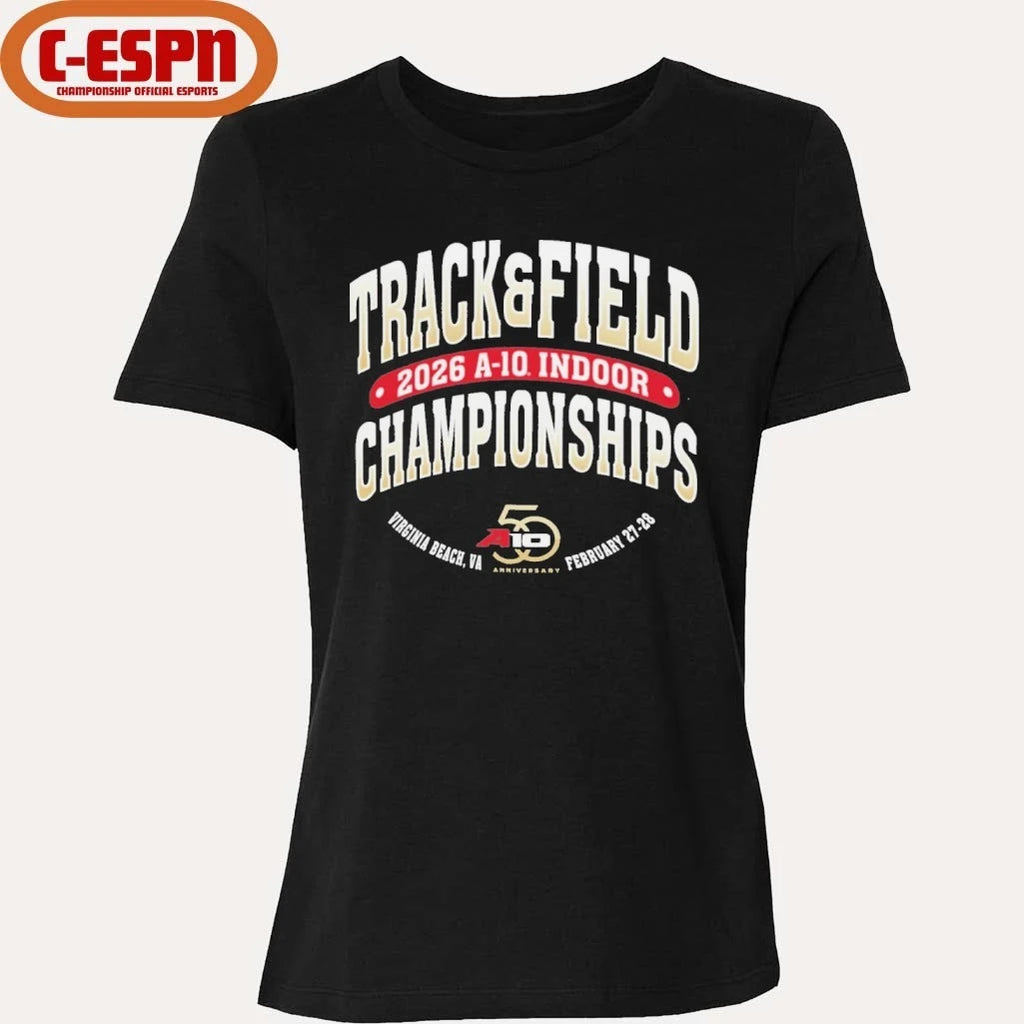 Official Virginia Beach, VA 2026 A-10 Indoor Track &amp; Field Championship T-Shirt