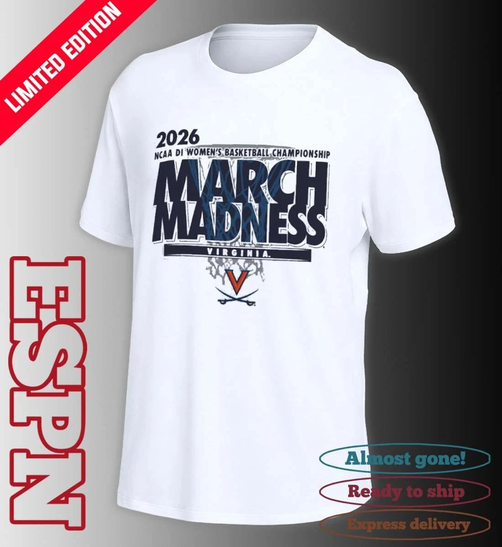 Official Virginia Cavaliers 2026 NCAA DI Women’s Basketball March Madness – First Four Shirt