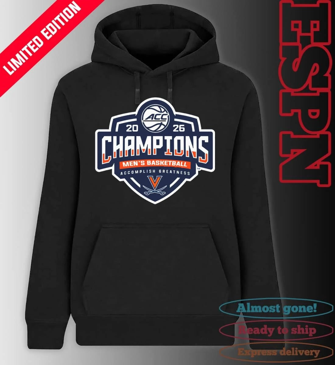 Official Virginia Cavaliers ACC Men’s Basketball Tournament Champions 2026 Official Logo T-Shirt