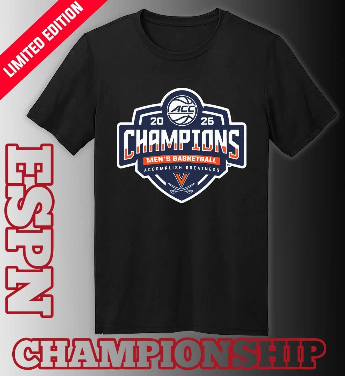 Official Virginia Cavaliers ACC Men’s Basketball Tournament Champions 2026 Official Logo T-Shirt