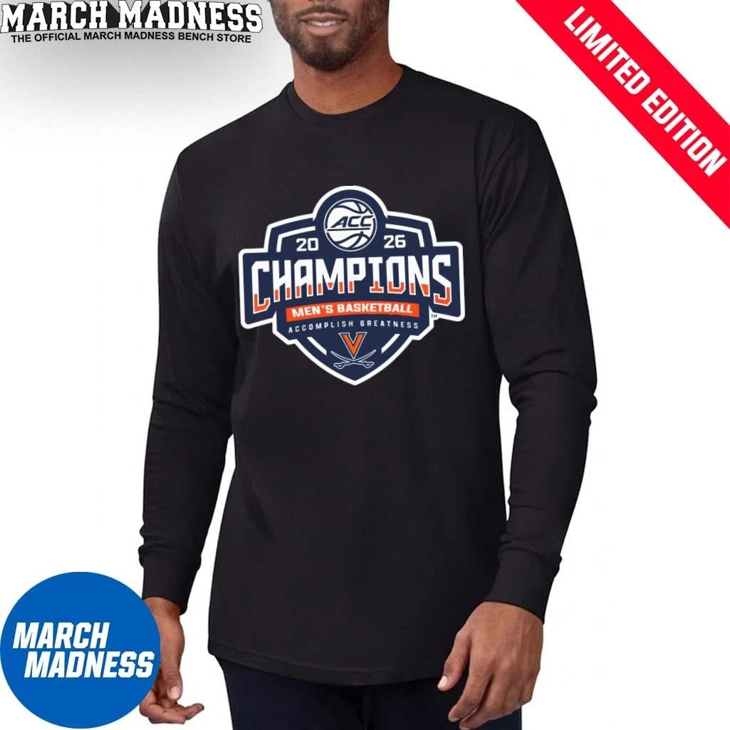 Official Virginia Men’s Basketball 2026 ACC Tournament Champions Locker Room T-Shirt