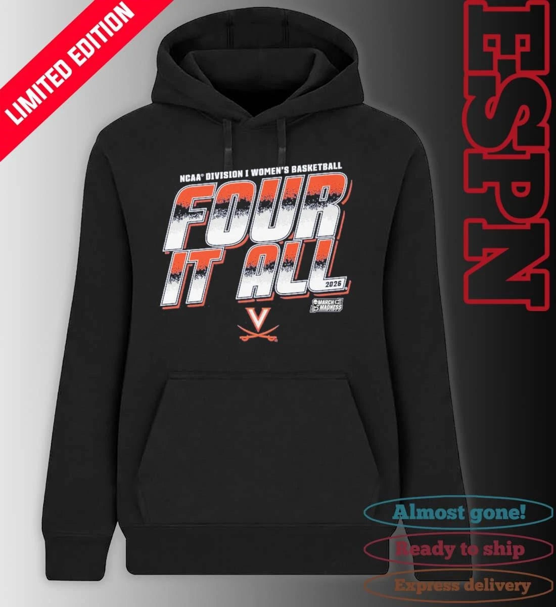 Official Virginia Women’s Basketball Four It All 2026 March Madness Shirt