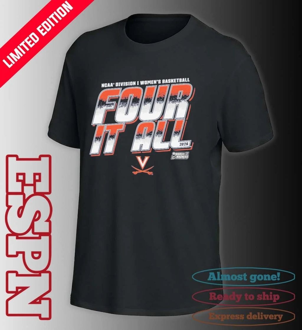 Official Virginia Women’s Basketball Four It All 2026 March Madness Shirt